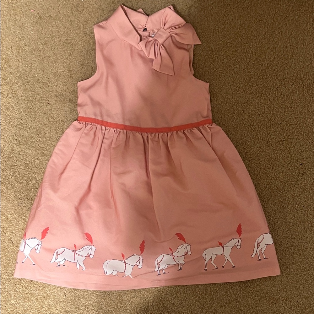 Janie and Jack Pink Dress with Horse Design
